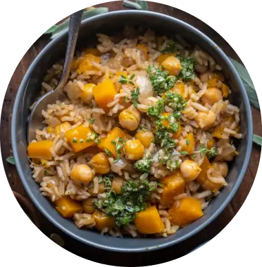 Butternut Squash and Chickpea Rice