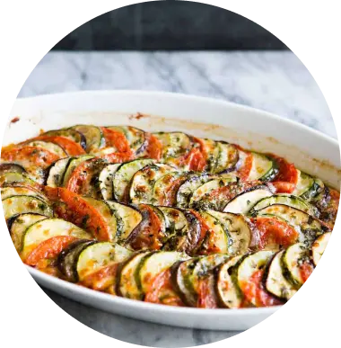Eggplant and Zucchini Gratin