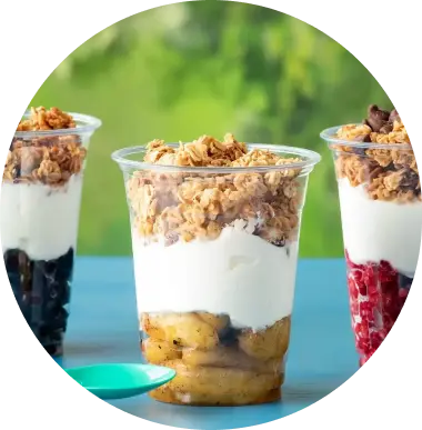 Yogurt Cup with Granola and Roasted Apple