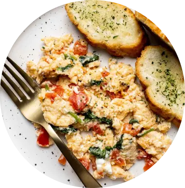 Creamy Scrambled Eggs with Cheese and Pumpkin