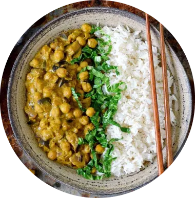 Garbanzo Currey with Aubergines