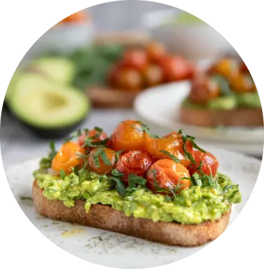 Avocado, Ham and Tomato Toast