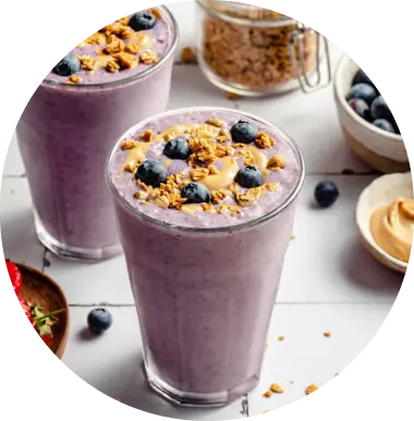 Blueberry, Strawberry and Oatmeal Shake