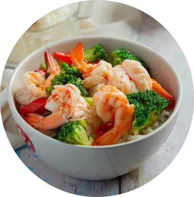 Shrimp Bowl with Sautéed Vegetables