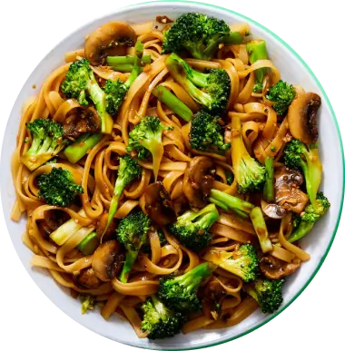 Noodles with Broccoli and Mushrooms