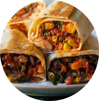 Bean, Eggplant and Zucchini Burrito