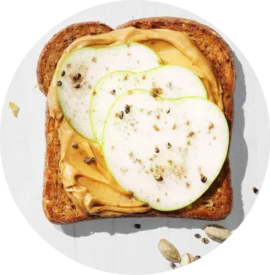 Peanut Butter, Apple and Nut Toast